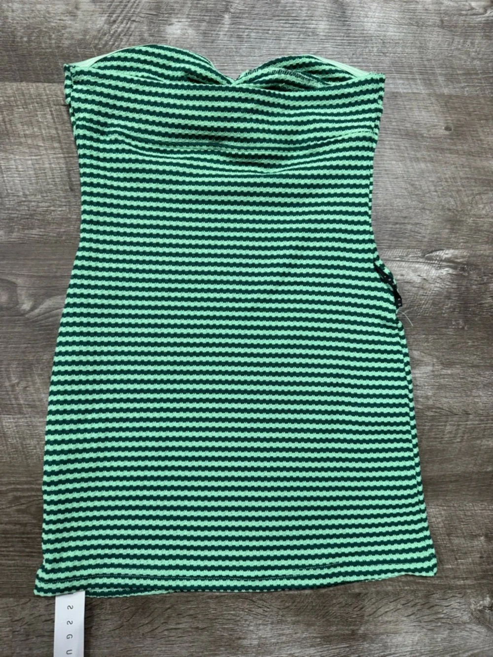 Missguided Green Mini Bodycon Strapless Dress Size Medium